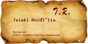Teleki Rozália névjegykártya